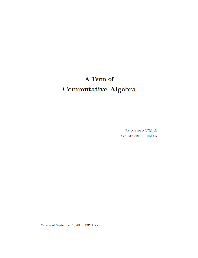 A Term of Commutative Algebra